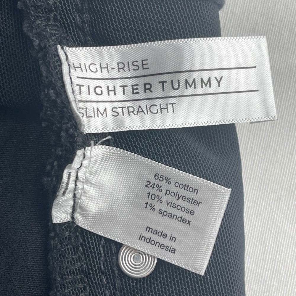 Lane Bryant 16S Black High Rise Tighter Tummy Slim Straight Jeans Women NWOT - Picture 4 of 7